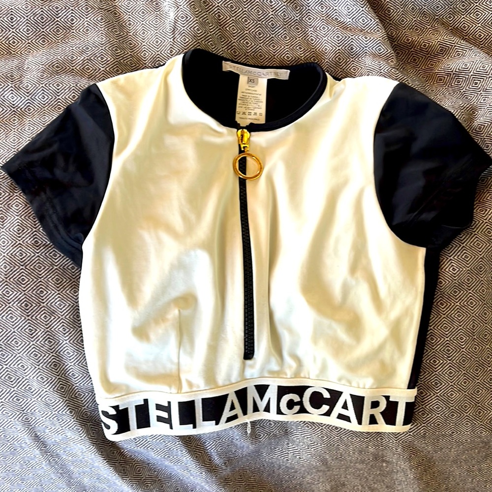 Stella McCartney bathing suit top XS black and cream